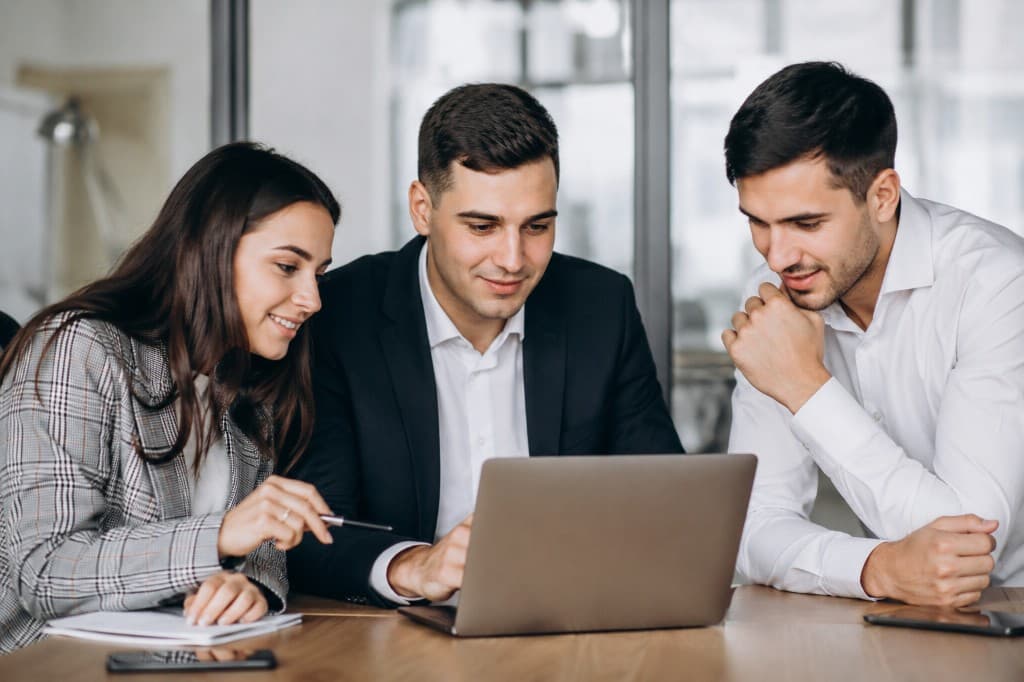 Freelancers collaborating on a project
